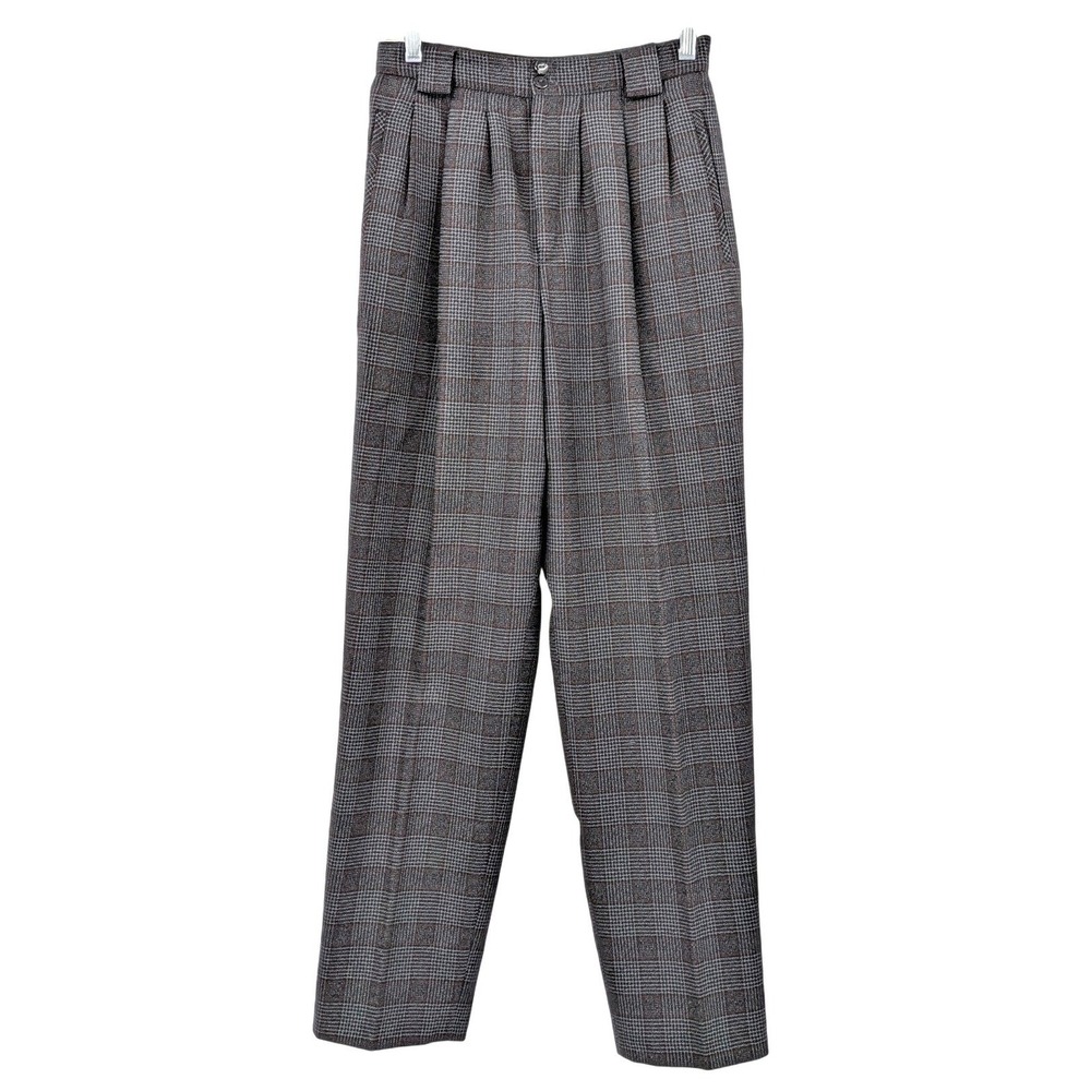 Herman Geist Plaid Trousers Sz 6 | Vintage Tailored High‎ Rise Pants Fully Lined